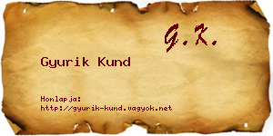 Gyurik Kund névjegykártya